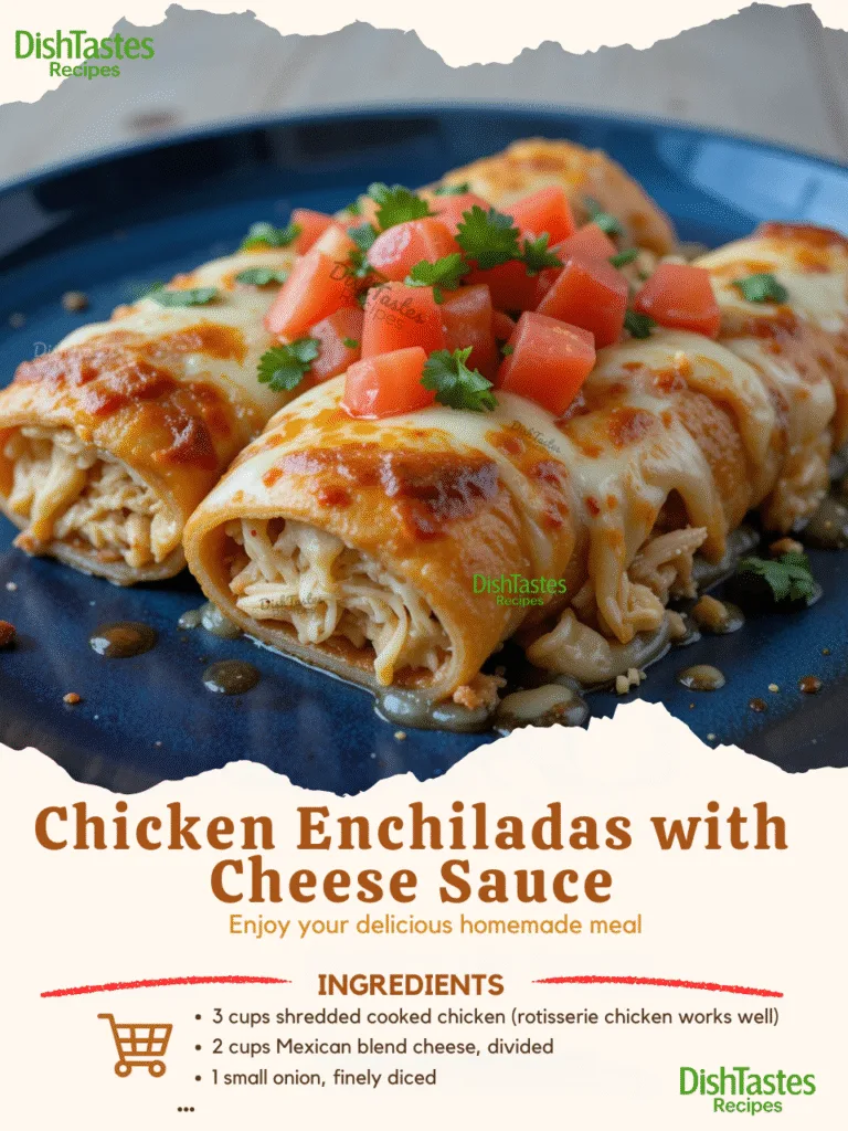 Cheesy, Creamy, and Classic: Easy Chicken Enchiladas with Cheese Sauce