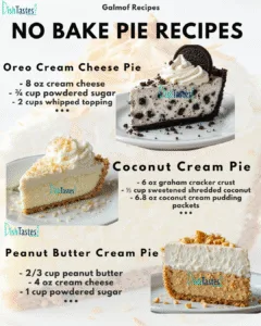 Must-Try No Bake Pie Recipes - Oreo, Coconut, Peanut Butter